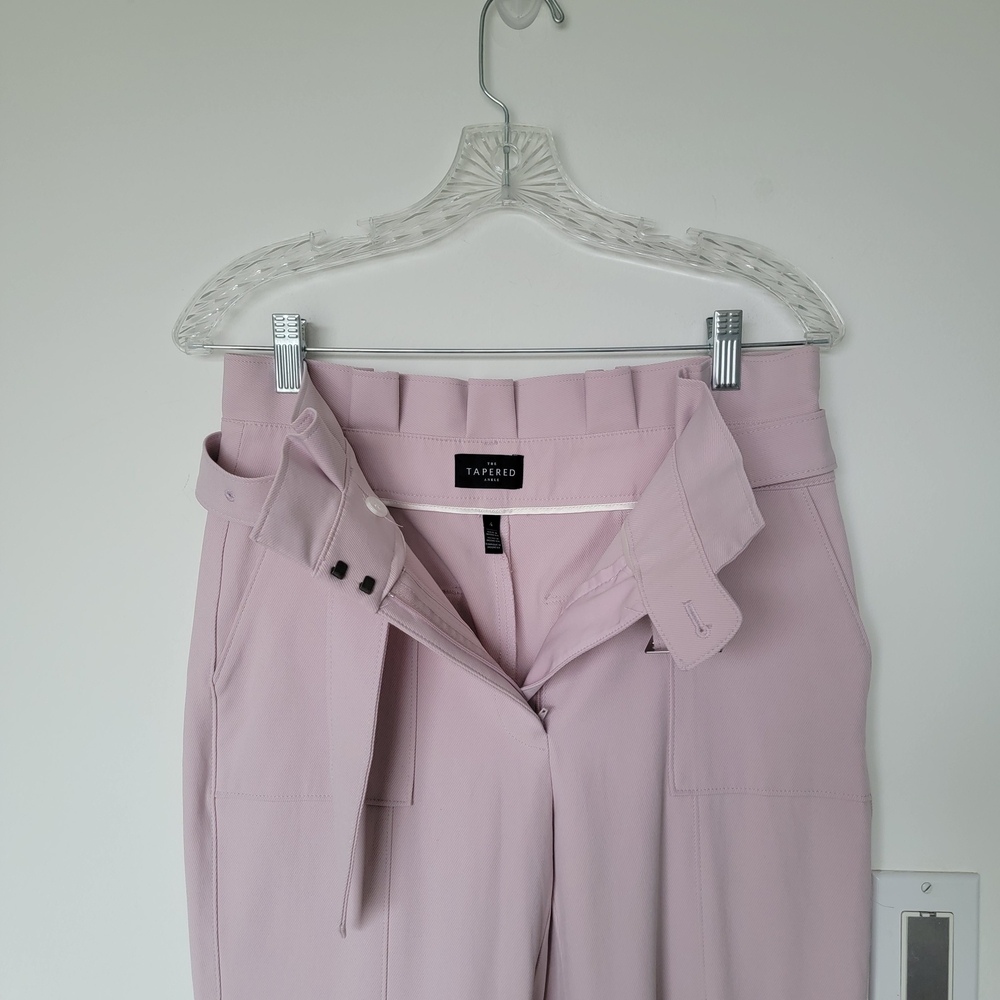 White House Black Market Women's Mauve Belted Trousers - Picture 8 of 11